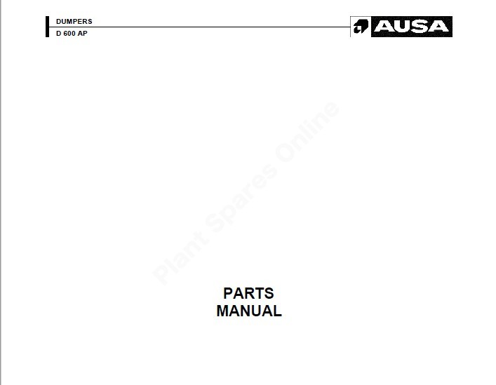 Parts Book For Ausa D600 AP Plant Spares Online